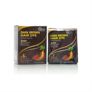 Gee Magic 3-in-1 Herbal Hair Dye Shampoo, Dark Brown, 10 Pieces x 30ml