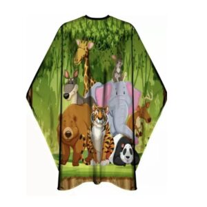 Kids Barber Haircut Cape – Jungle Animals Design