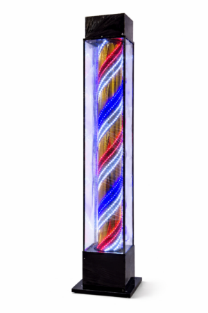 Premium LED Barber Pole Display – Black Edition (210 cm)