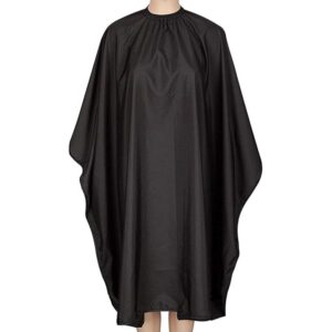 Professional Barber Cutting Cape – Black (Water-Resistant)