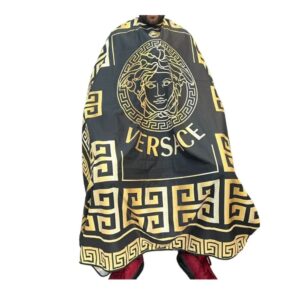 Luxury Greek Key Barber Cutting Cape – Medusa-Style Design