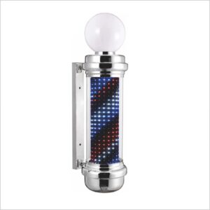LED Digital Barber Pole – 85 cm (Silver, Multicolor Display)