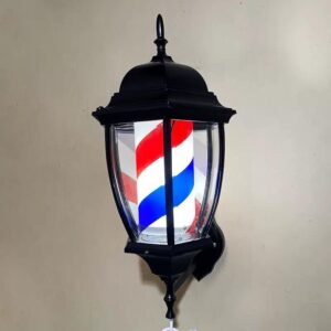 Classic Barber Pole Wall Light – Vintage LED Salon Sign (50 cm)