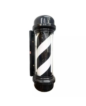 Classic Illuminated Barber Pole – 71 cm (Black & White)